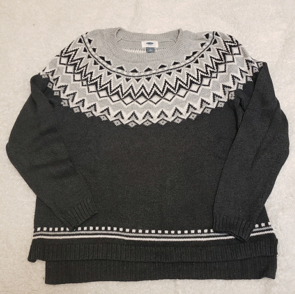3/$15 Old Navy Gray Fair Isle Sweater